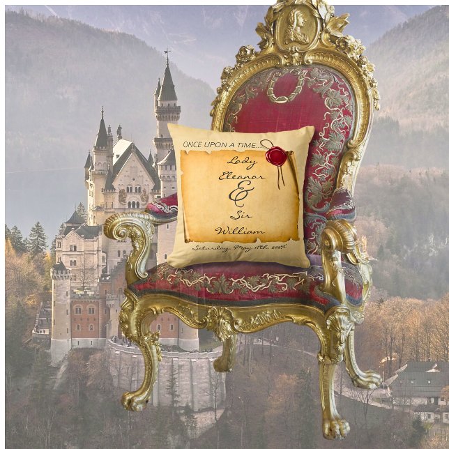 Almofada Uma Vez Em Um Tempo Medieval Cera De Rolagem (Criador carregado)