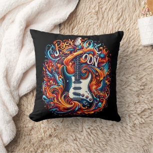 Almofada Uma vibrante guitarra se rompe com energia
