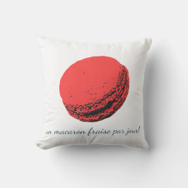 Almofada un macaron fraise par jour!