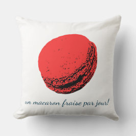 Almofada un macaron fraise par jour!