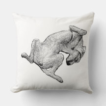Unbothered Pup – Black & White Throw Pillow