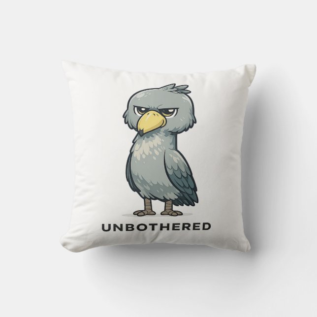 Almofada Unbothered Shoebill Bird Minimalist Funny Design (Frente)
