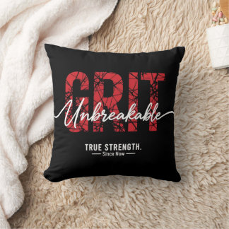 Almofada Unbreakable Grit Motivational Quote Art
