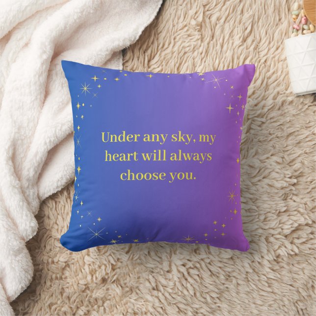 Almofada Under Any Sky Celestial Love Quote Throw Pillow |  (Cobertor)