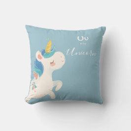 Almofada Unicorn • Adicione Seu Nome Monograma Alfabeto Fof
