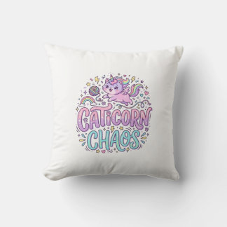 Almofada Unicorn Caticorn Chaos Cute Pastel Product Graphic