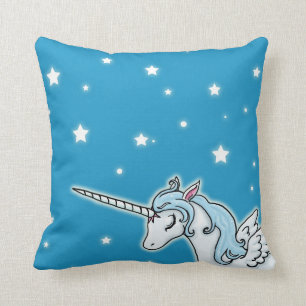 Almofada Unicórnio azul e branco de Pegasus