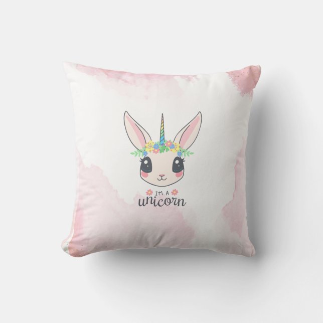 Almofada Unicórnio Cor-de-Rosa (Frente)