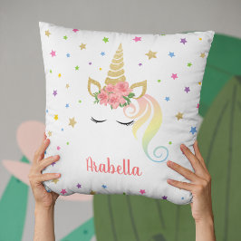 Almofada Unicórnio Mágico Menina & Estrelas Personalizado