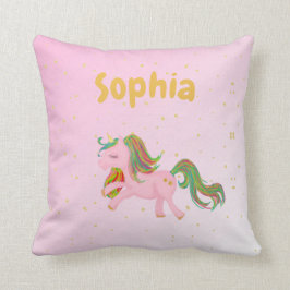 Almofada Unicórnio Rosa Dourado Roca Girly Cute
