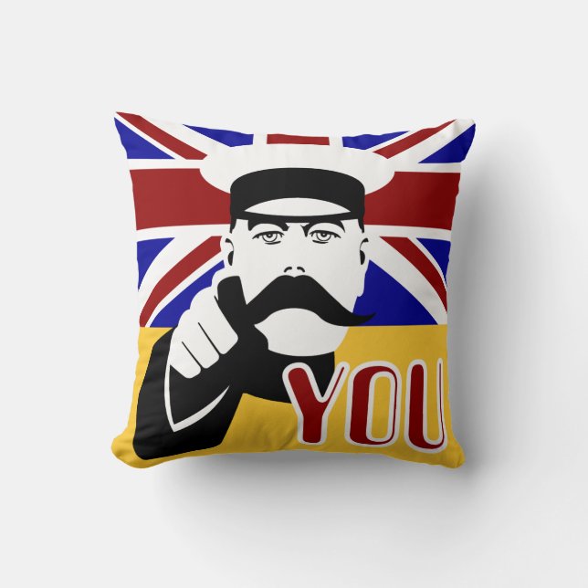 almofada union jack arte pop retrô Lord Kitchener (Frente)