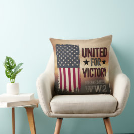 Almofada United For Victory WII American Flag Patriotic