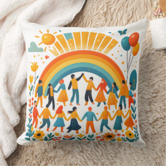 Almofada Unity Rainbow Community Decorative Pillow