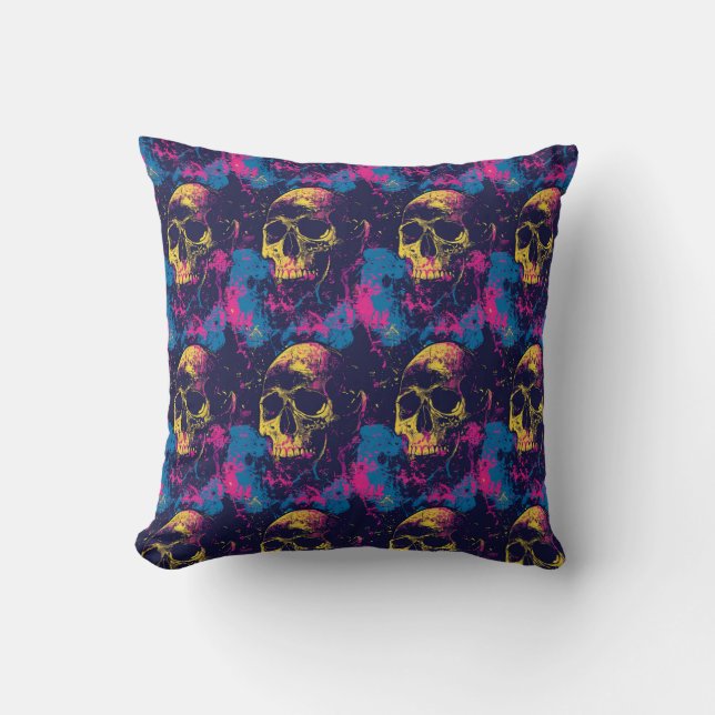Almofada Urban Art Skull Pillow Design, cojin B12 (Frente)