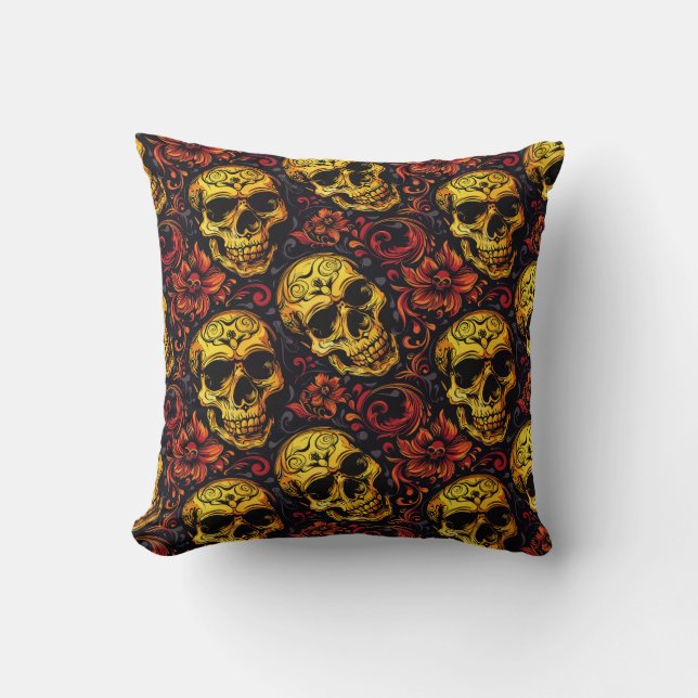 Almofada Urban Art Skull Pillow Design, Cojín B48 (Frente)
