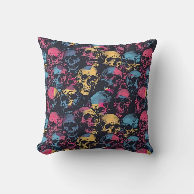 Almofada Urban Art Skull Pillow Design, Cojín B49 (Frente)