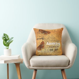 Almofada Urn e Birdcage Personalizados da Borboleta Ephemer