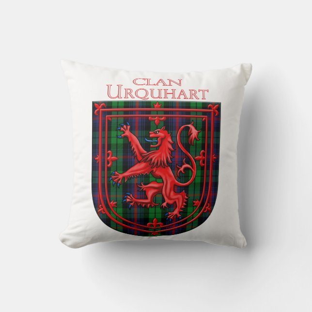 Almofada Urquhart Tartan Scottish Xadrez Lion Rampant (Frente)