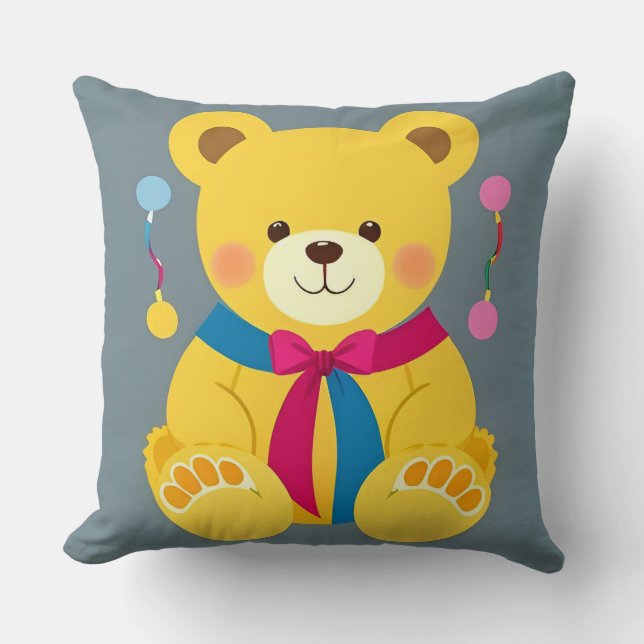 Almofada Urso Amarelo Adorável (Frente)