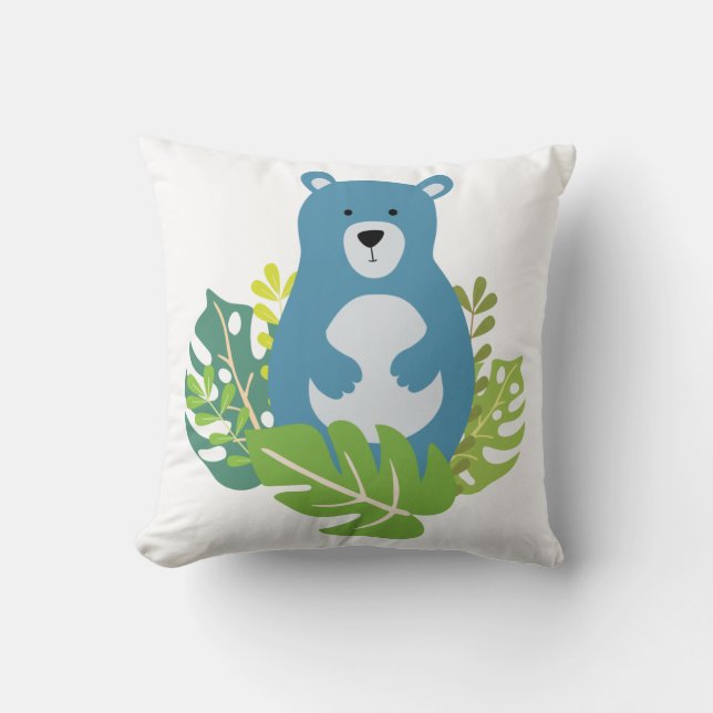 Almofada urso bonitinho na floresta (Frente)