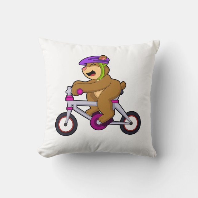 Almofada Urso com Bicicleta e Capacete (Frente)