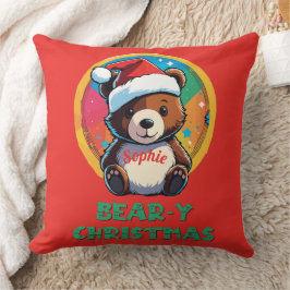 Almofada Urso de Natal Bonito Adorável Kawaii Chibi