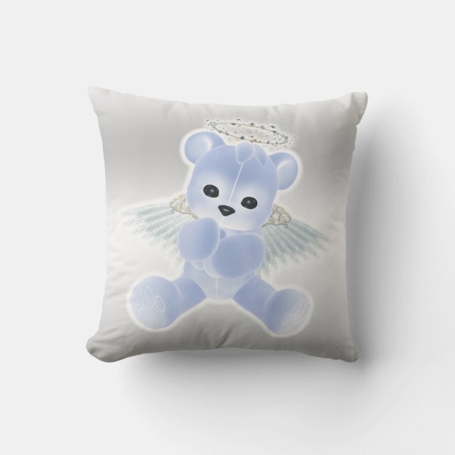 Almofada Urso de pelúcia Anjo Azul do Menino (Frente)