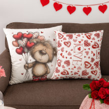 Urso de Pelúcia Com Balões em Forma de Coração & P