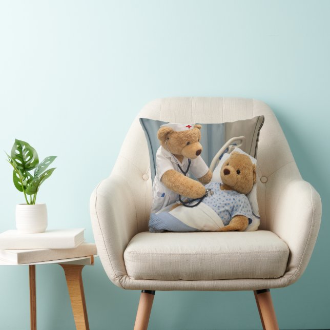 Almofada Urso de pelúcia enfermeiro com estetoscópio  (Cadeira)