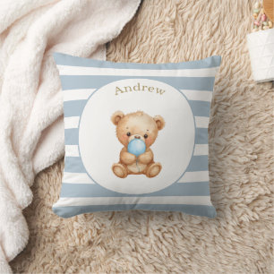Almofada Urso de Pelúcia Listras Minimalistas Personalizado