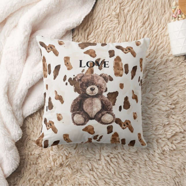 Almofada Urso de Pelúcia Marrom Chocolate Fofo (Cobertor)