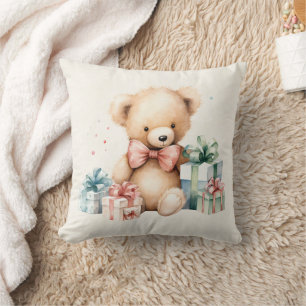 Almofada Urso de Teddy Bonito com Presentes de Natal