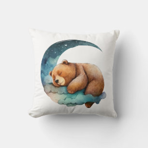 Almofada Urso de Teddy Bonito Dormindo na Lua Crescente