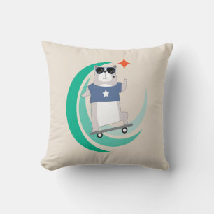 Almofada Urso do hipster Andando de skate