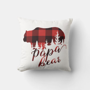 Almofada Urso do Papa Flanel Vermelho e Negro