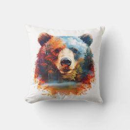 Almofada Urso em Floresta de outono