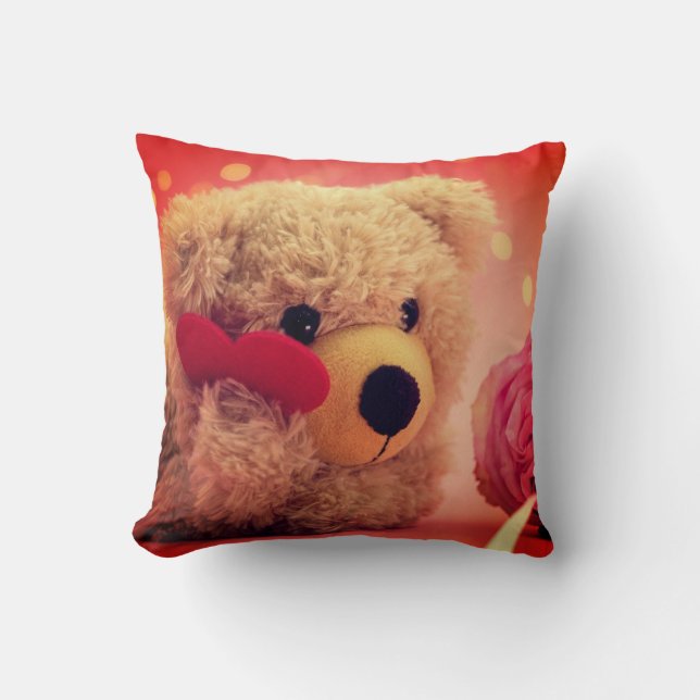 Almofada Urso Enchido Coração Animal (Frente)