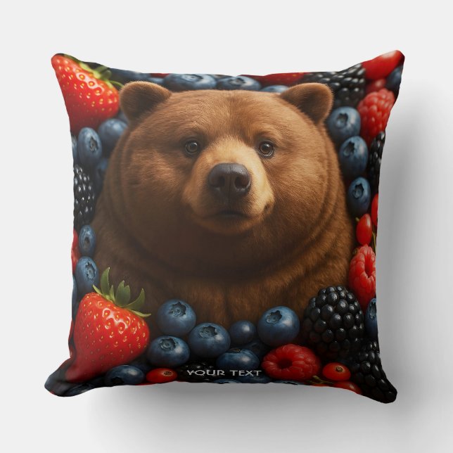 Almofada Urso Fantasia Fofo Com Frutas (Frente)