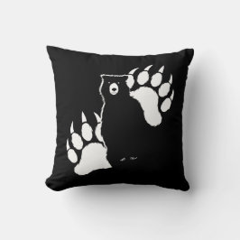 Almofada Urso-grizzle e pegadas Design Gráfico