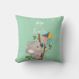 Almofada Urso Koala • Adicione Seu Nome Alfabeto Monograma