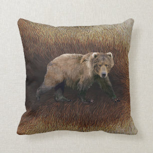 Almofada Urso Kodiak Com Peles De Caribe