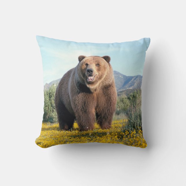 ALMOFADA URSO MARROM NO COXIM SELVAGEM DO TRAVESSEIRO (Frente)