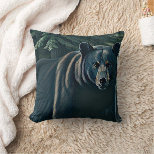 Almofada Urso Negro Majestoso Da Floresta Norte
