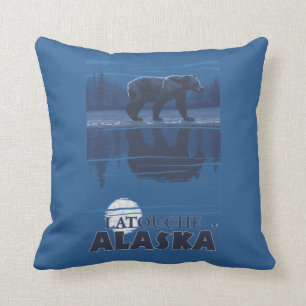 Almofada Urso no luar - Latouche, Alaska