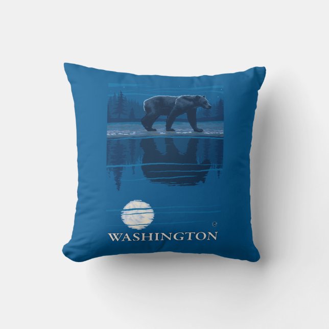 Almofada Urso no luar - Washington (Frente)