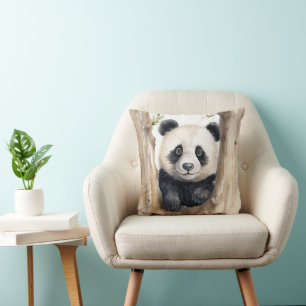 Almofada Urso Panda de Aquarela