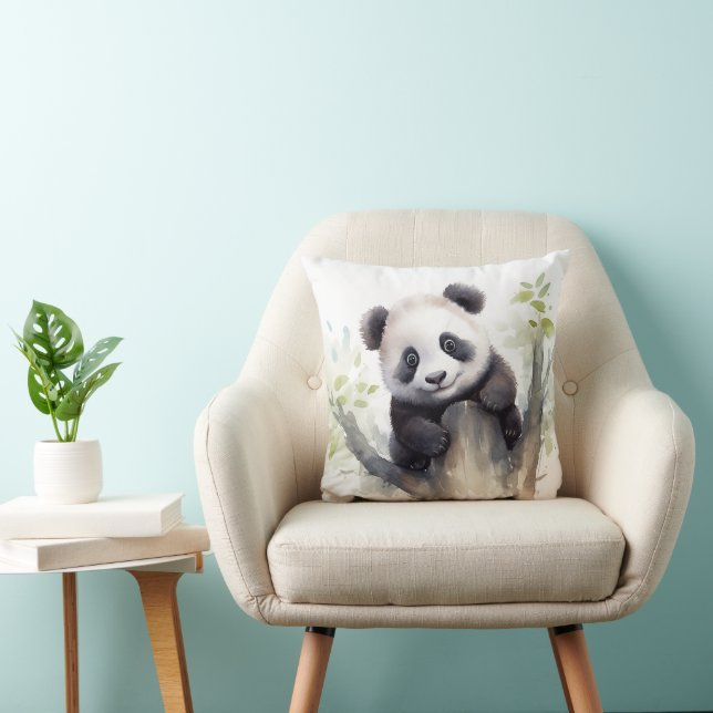 Almofada Urso Panda de Aquarela (Cadeira)