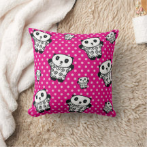Urso Panda Kawaii Moderno Rosa Bolinhas Feminino