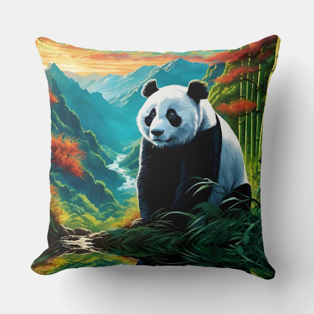 Almofada Urso Panda nas nuvens (Frente)