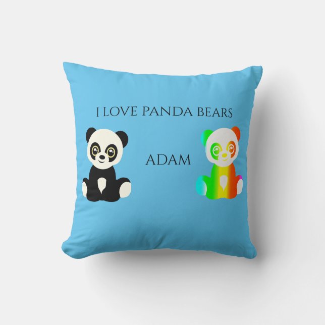 Almofada Urso Panda, travesseiro decorativo personalizado. (Frente)
